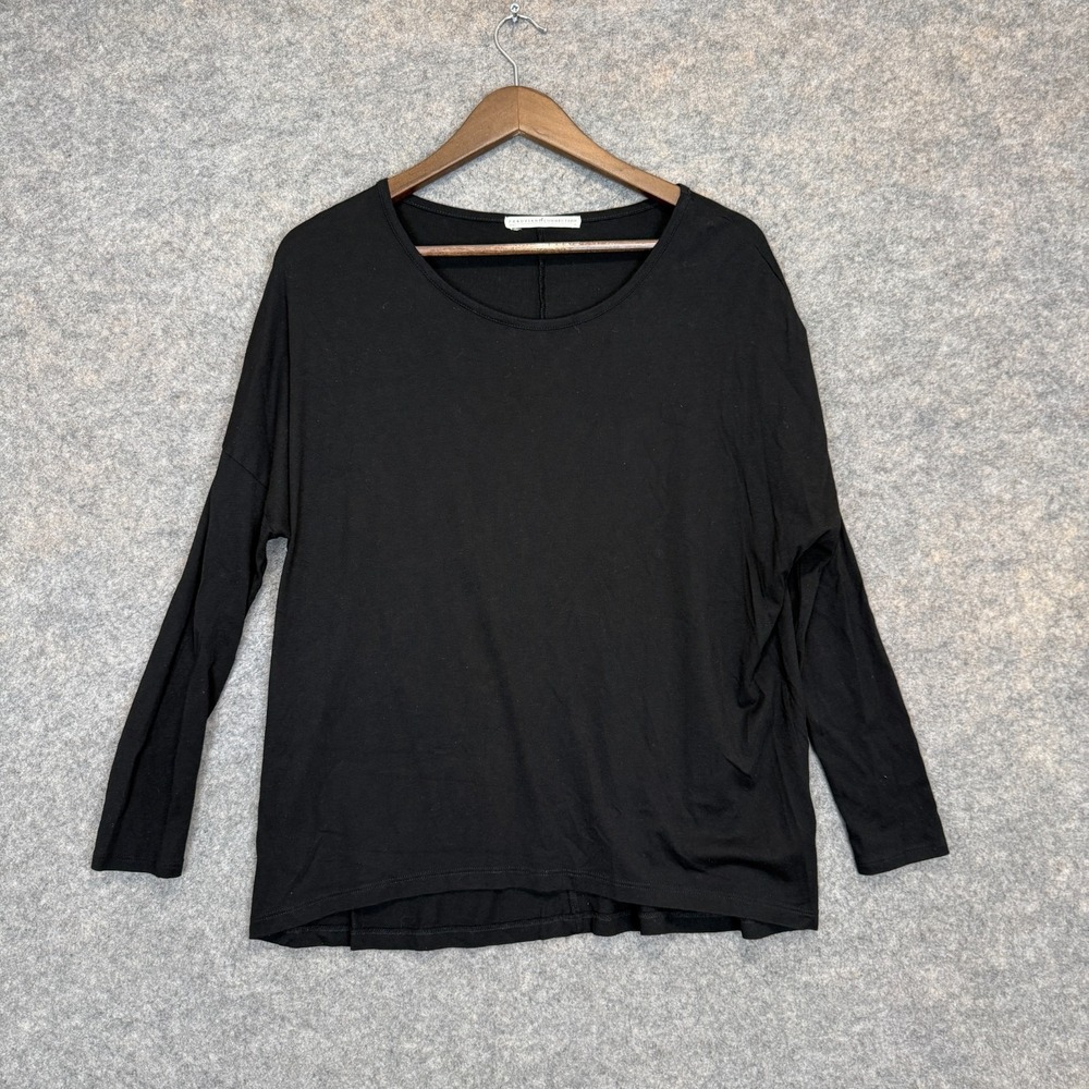 Peruvian‎ Connection Pima Modal Shirt Top Womens Medium Relaxed Slouchy Black
